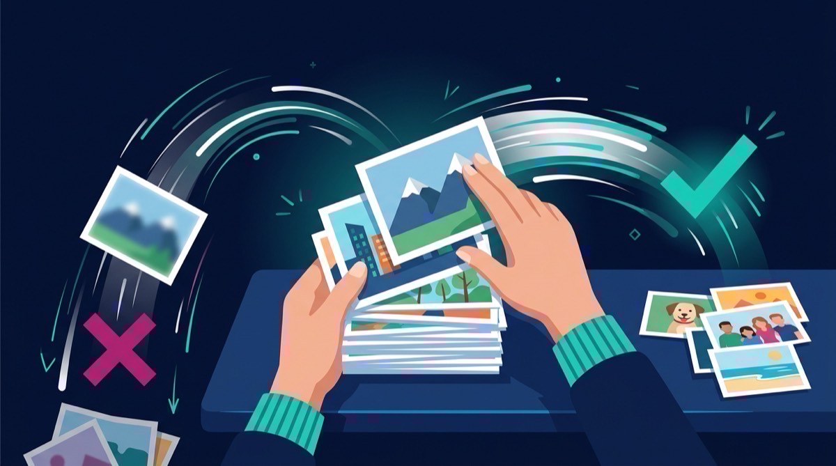 使用滑动手势快速清理照片