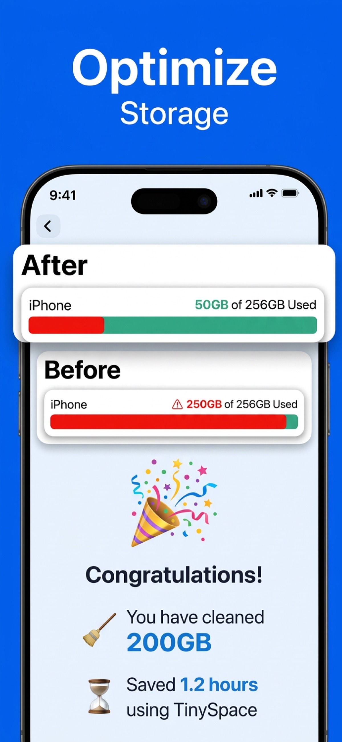 优化存储 - 优化前后对比