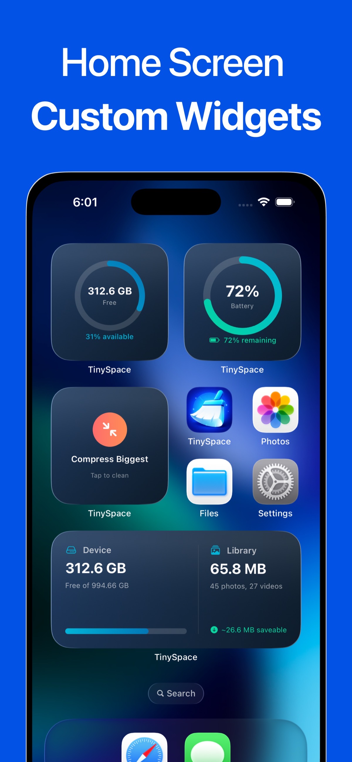 主屏幕自定义小组件